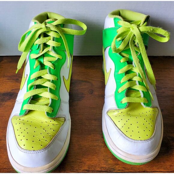 Nike Dunk High Premium White Lemon Green 309432-171 Size 9.5 Preowned